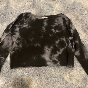 Marble crop top long sleeve